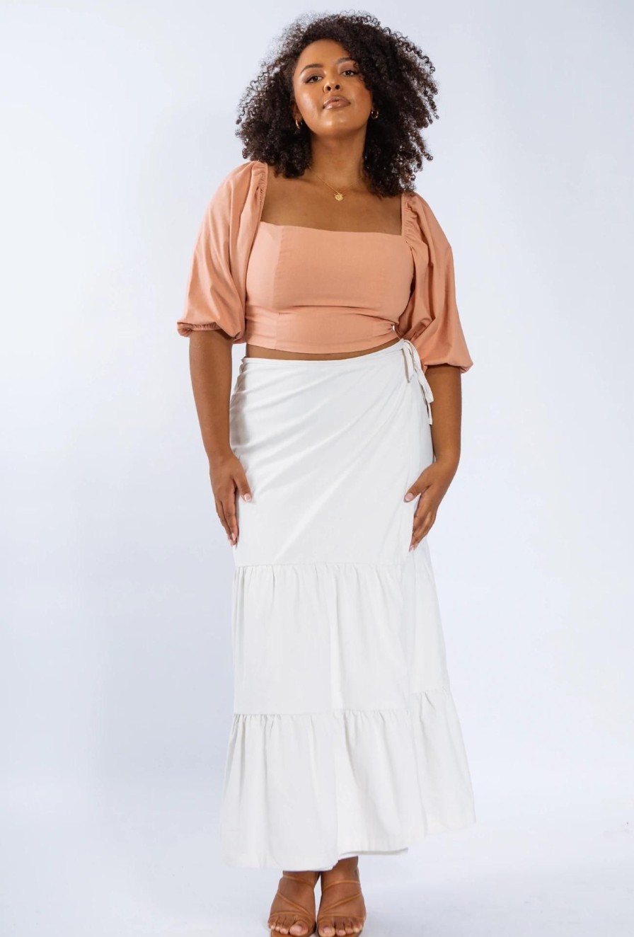 Women Girl and the Sun Bottoms | Palermo Maxi Skirt-White