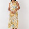 Women Girl and the Sun Dresses | Mani Midi Dress-Paradise Print