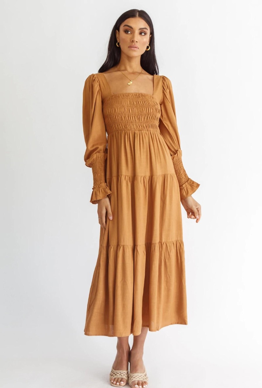 Women Girl and the Sun Dresses | Bambi Maxi Dress-Brown