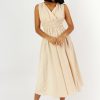 Women Girl and the Sun Dresses | Della Midi Dress-Beige