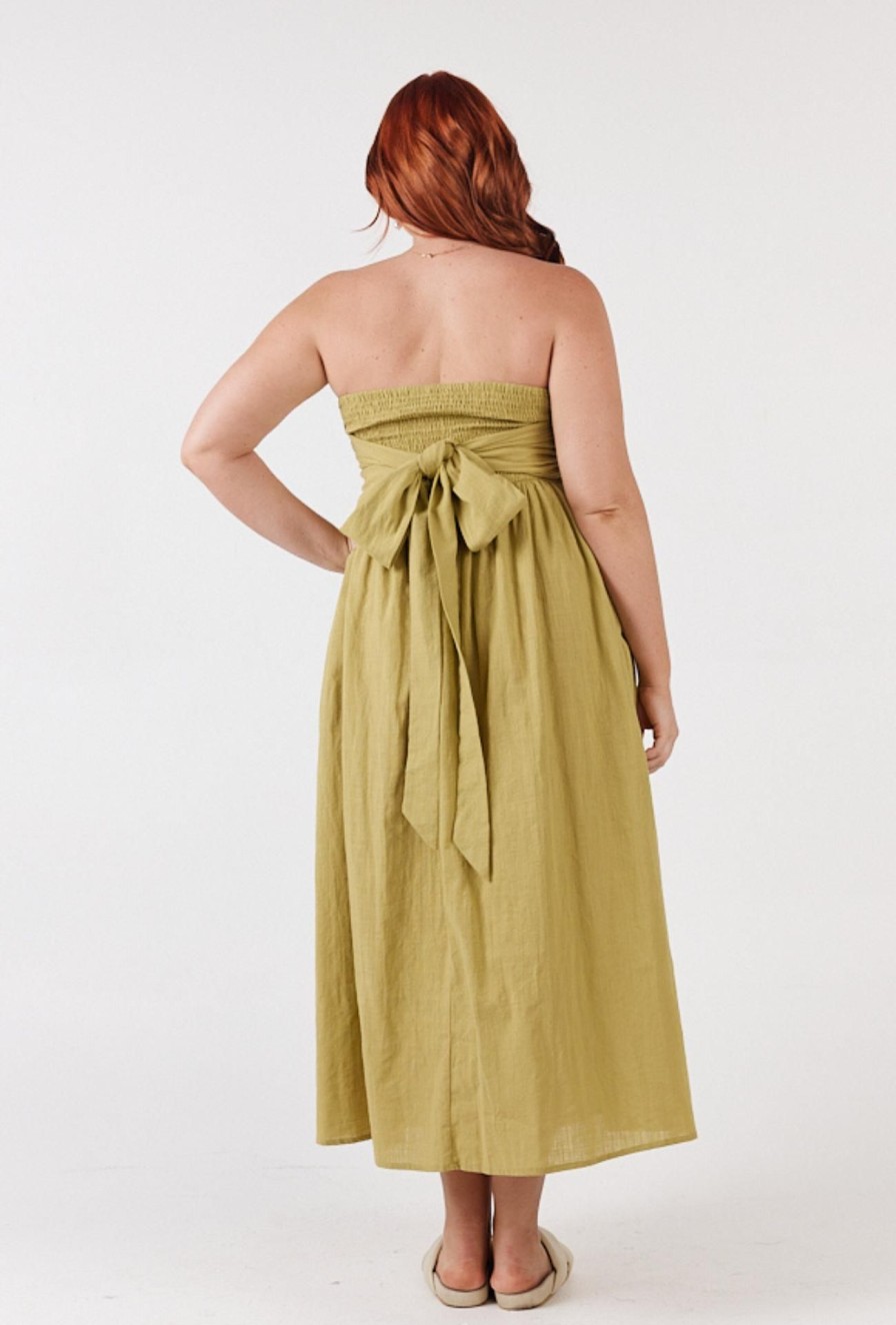 Women Girl and the Sun Dresses | Cove Midi Dress-Avocado