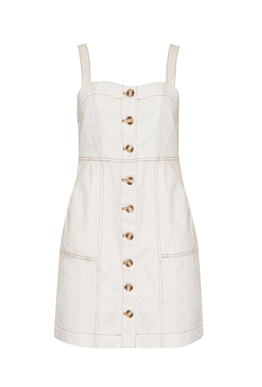 Women Girl and the Sun Denim | Althea Mini Dress-Ivory