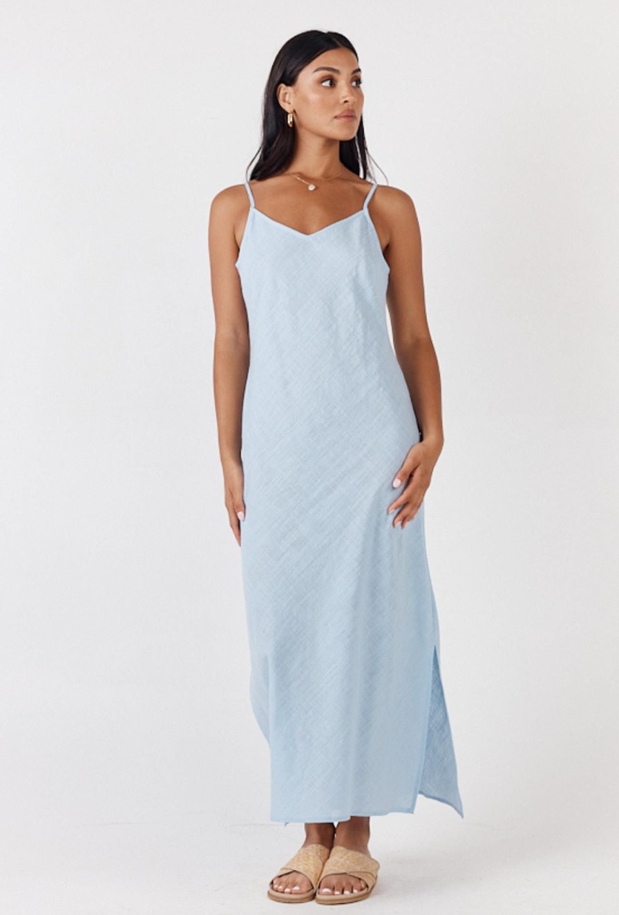 Women Girl and the Sun Dresses | Celestial Maxi Dress-Pastel Blue