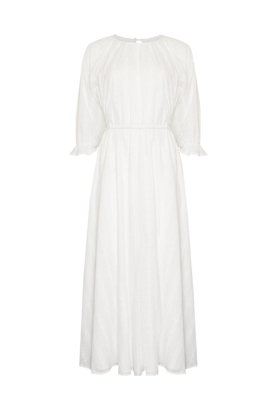 Women Girl and the Sun Dresses | Marine Maxi Dress-White Eyelet