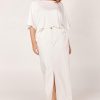 Women Girl and the Sun Bottoms | Melody Midi Skirt-Ivory