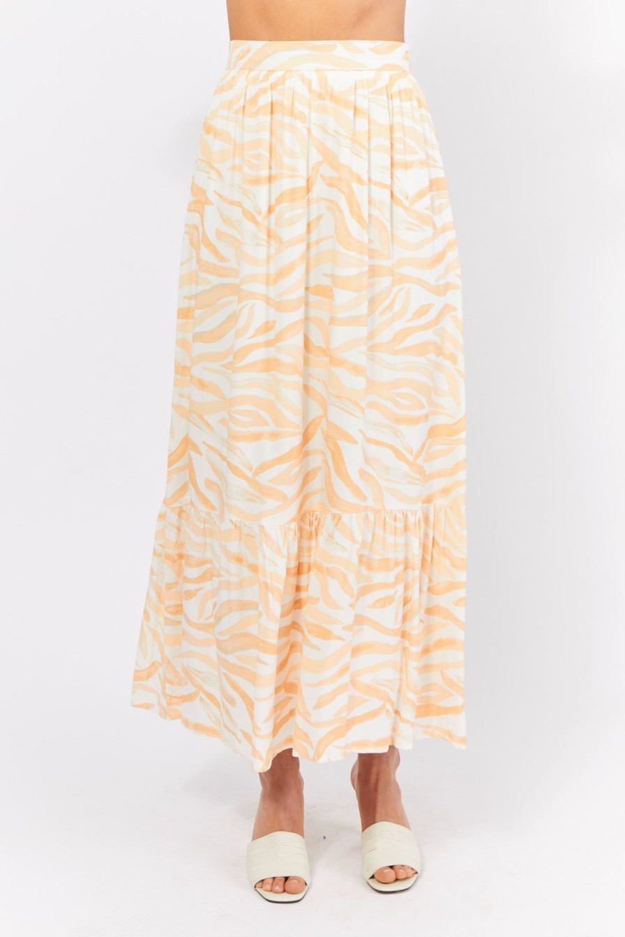 Women Girl and the Sun Bottoms | Finley Maxi Skirt-Orange Wave