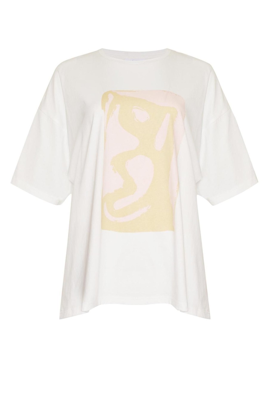 Women Girl and the Sun Tops | Voyage Tee-Ivory & Pink