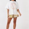 Women Girl and the Sun Graphic Tees | Aloha Tee-Ivory & Orange