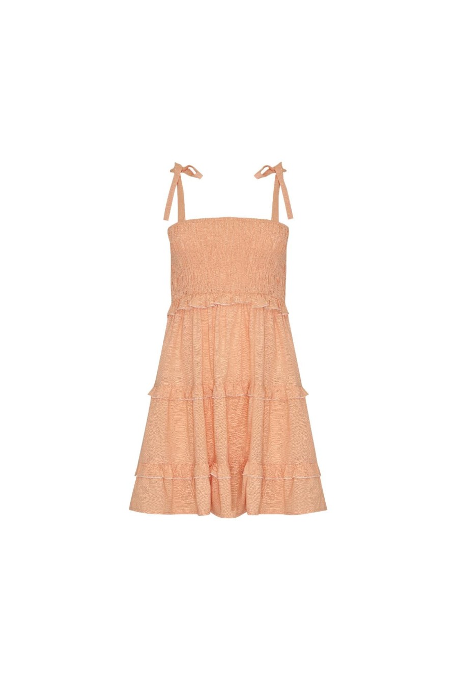 Women Girl and the Sun Dresses | Bowie Mini Dress-Peach