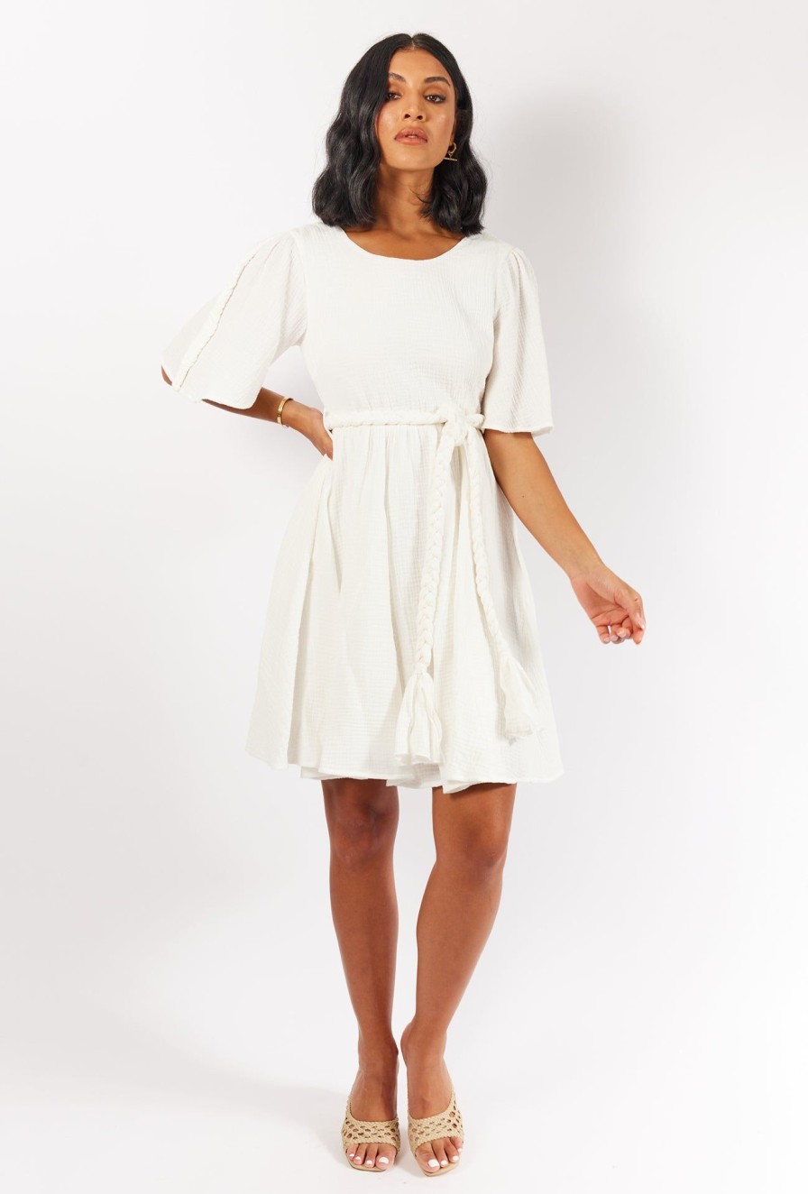 Women Girl and the Sun Dresses | Moira Mini Dress-White