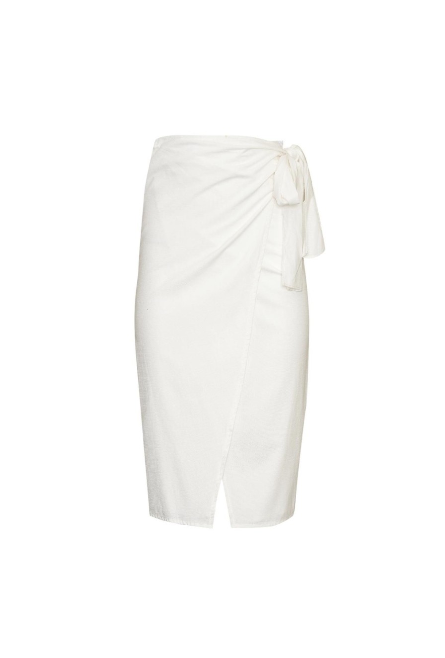 Women Girl and the Sun Bottoms | Elara Midi Skirt-White