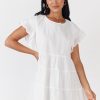 Women Girl and the Sun Dresses | Twilight Mini Dress-White Eyelet