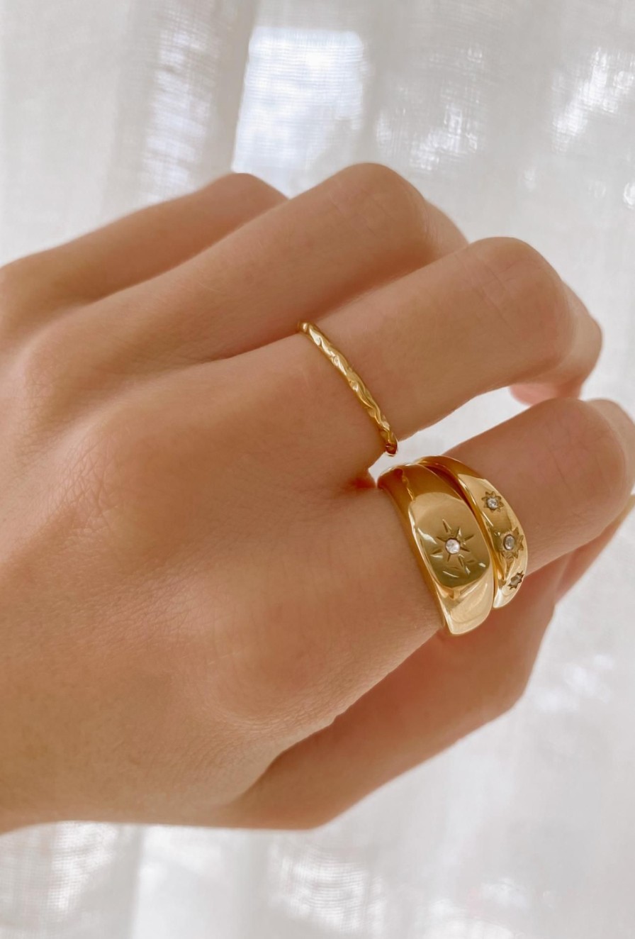 Women Girl and the Sun Other Accessories | Starburst Thin Ring