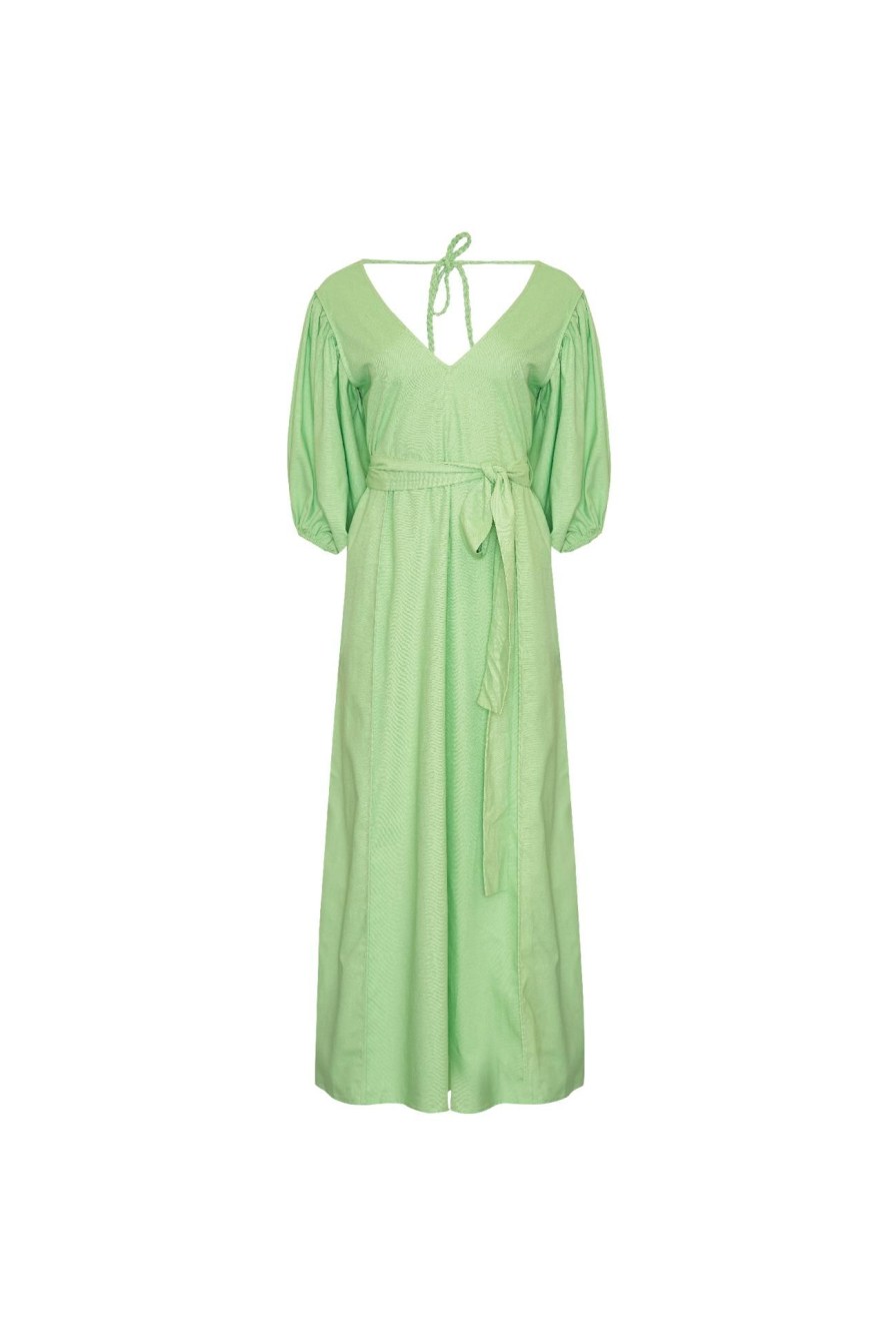 Women Girl and the Sun Dresses | Aura Maxi Dress-Apple Green