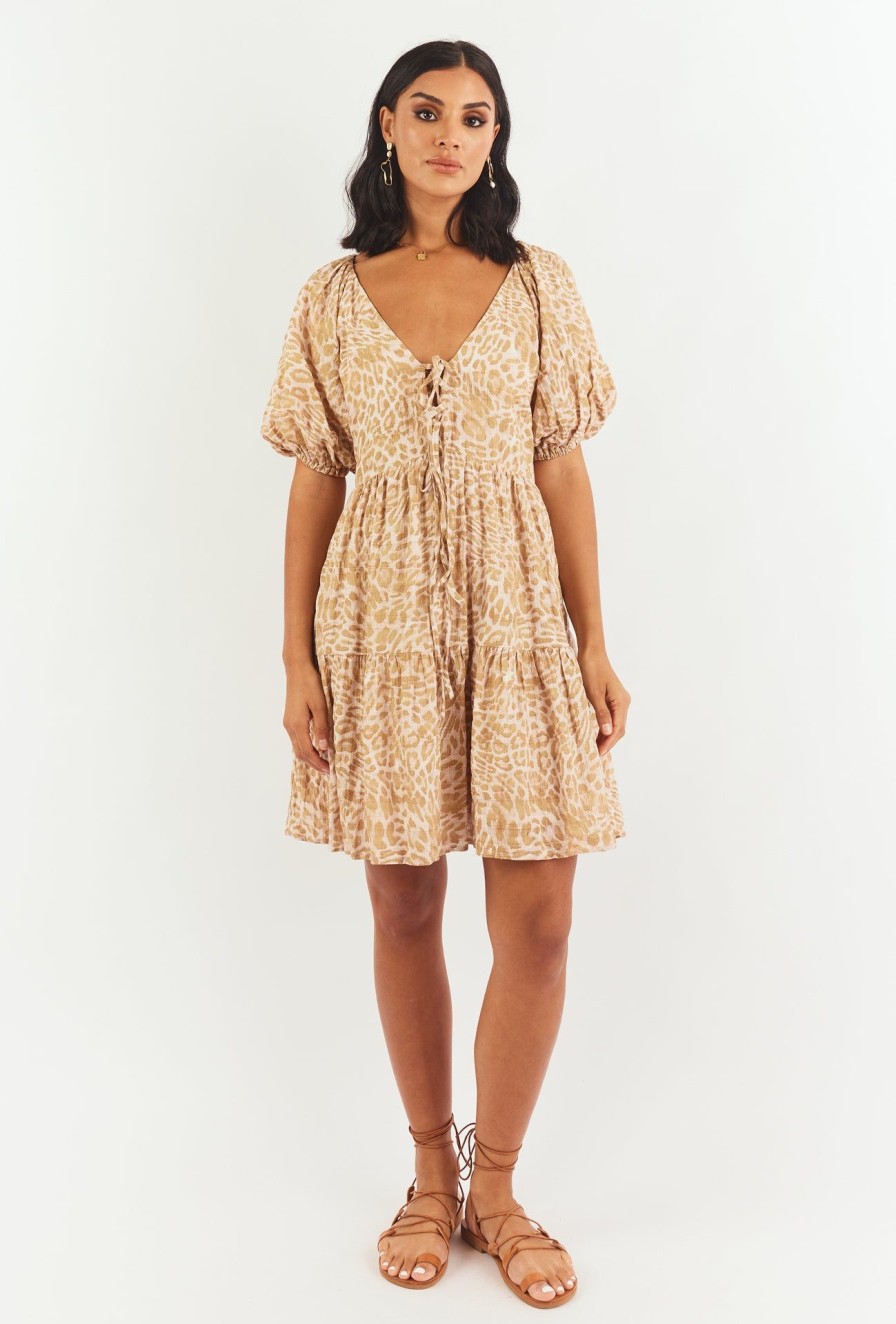 Women Girl and the Sun Dresses | Violeta Mini Dress-Pink Leopard