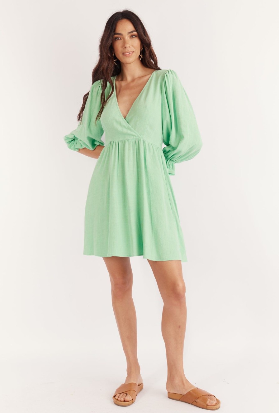 Women Girl and the Sun Dresses | Tova Mini Dress-Seafoam Green