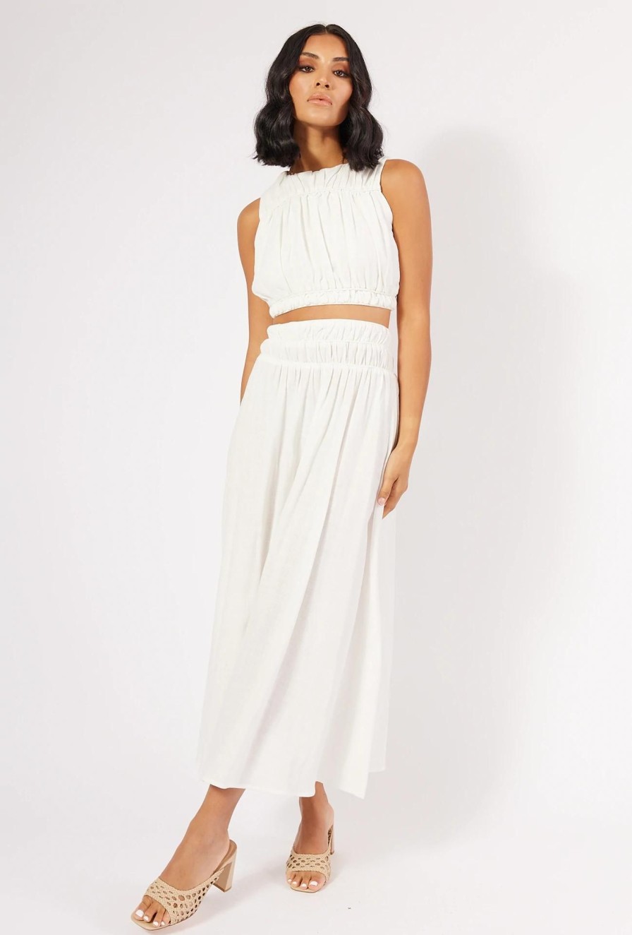 Women Girl and the Sun Bottoms | Ember Maxi Skirt-White