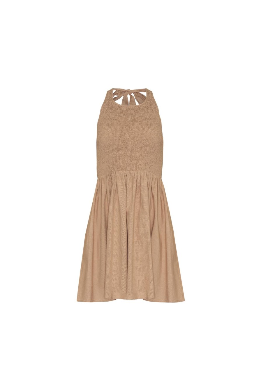 Women Girl and the Sun Dresses | Jazmin Mini Dress-Sand