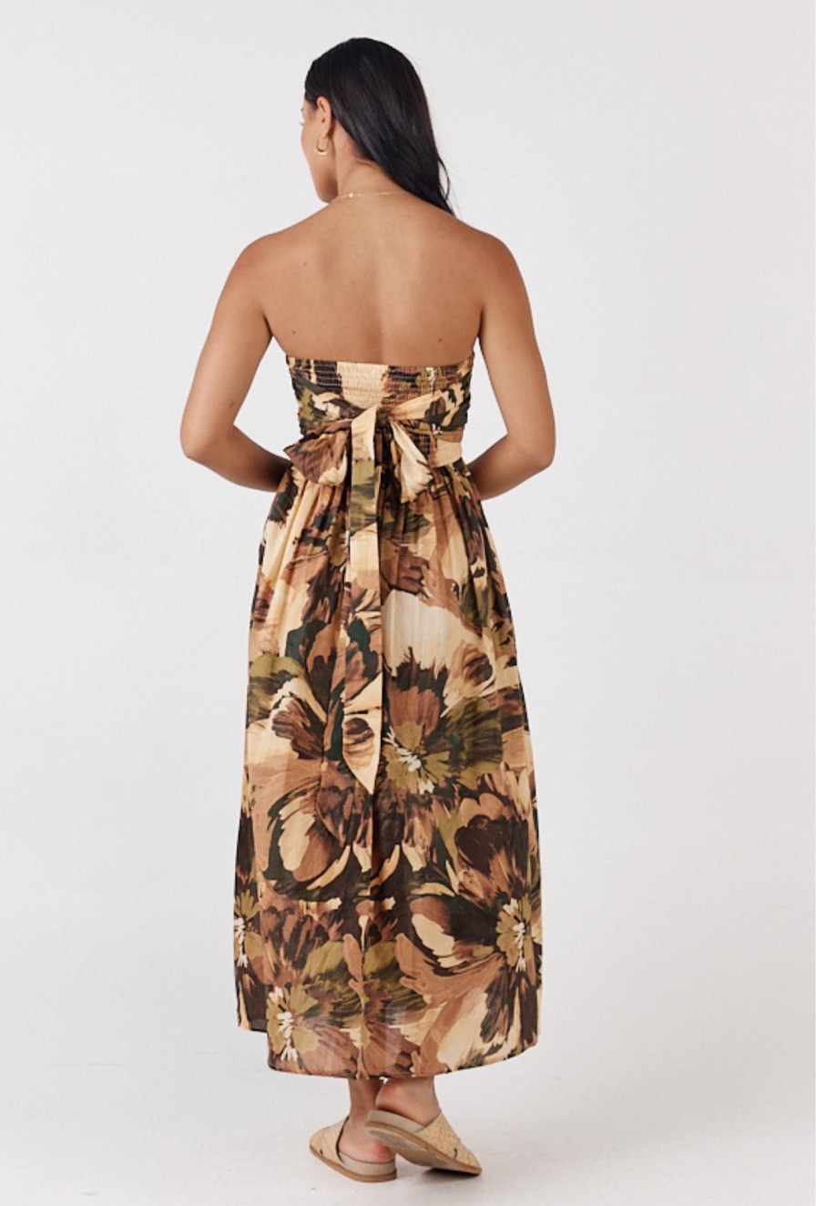 Women Girl and the Sun Dresses | Cove Midi Dress-Wild Forest Print