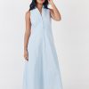 Women Girl and the Sun Dresses | Mani Midi Dress-Pastel Blue