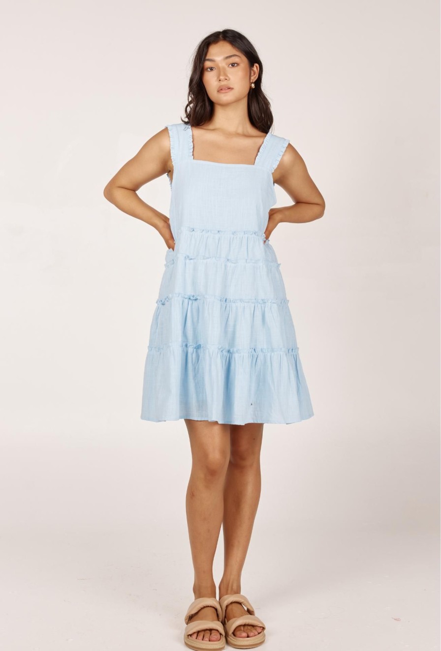 Women Girl and the Sun Dresses | Tory Mini Dress-Pastel Blue