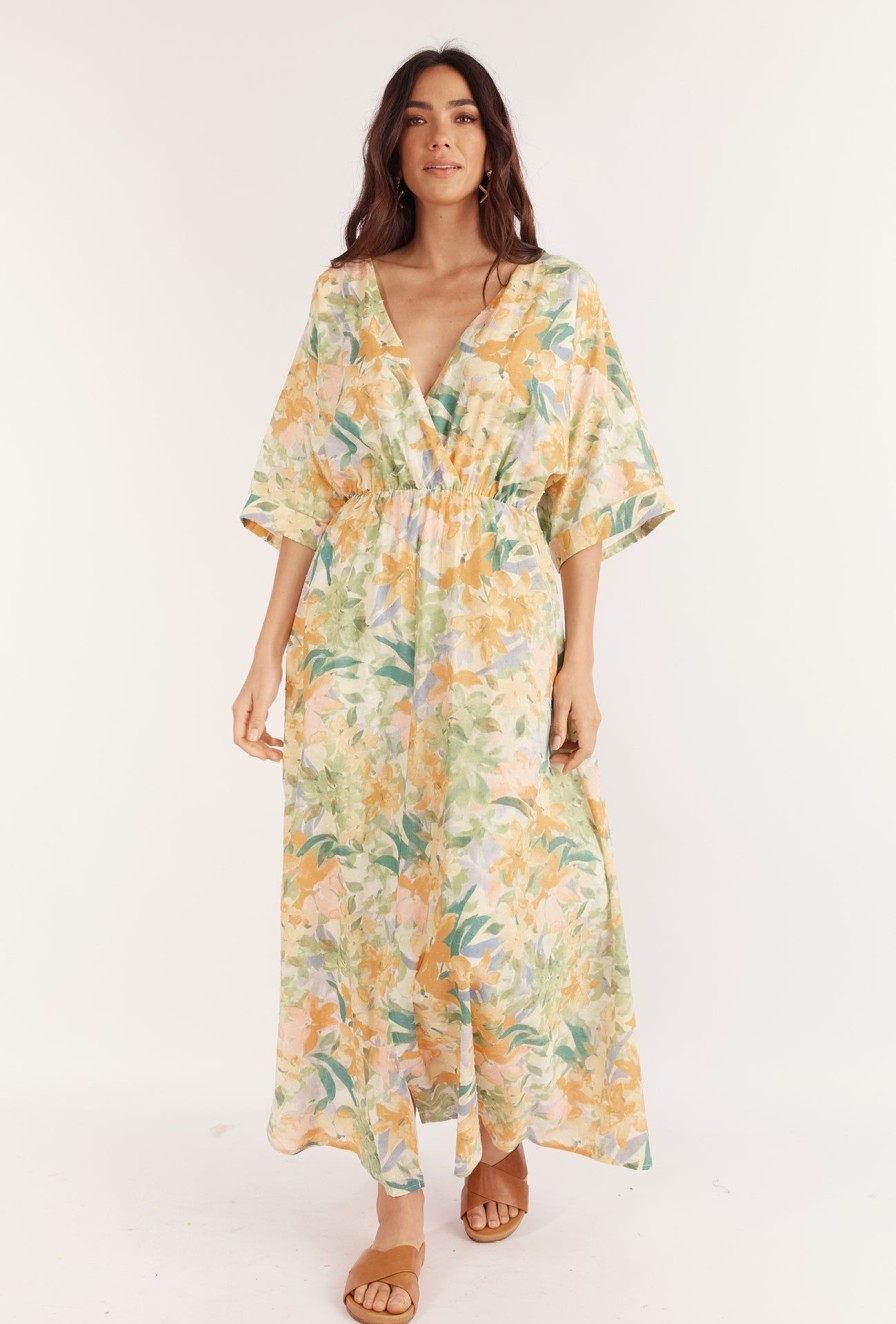 Women Girl and the Sun Dresses | Marcy Maxi Dress-Wildflower Print