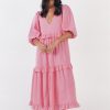 Women Girl and the Sun Dresses | Oceanside Midi Dress-Bright Pink