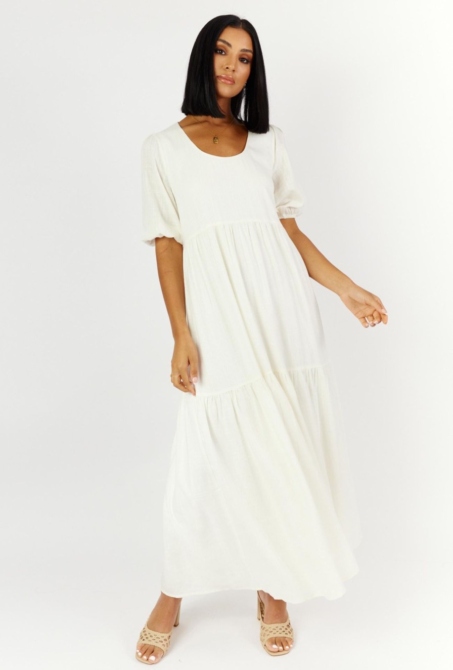 Women Girl and the Sun Dresses | Aubrey Maxi Dress-White