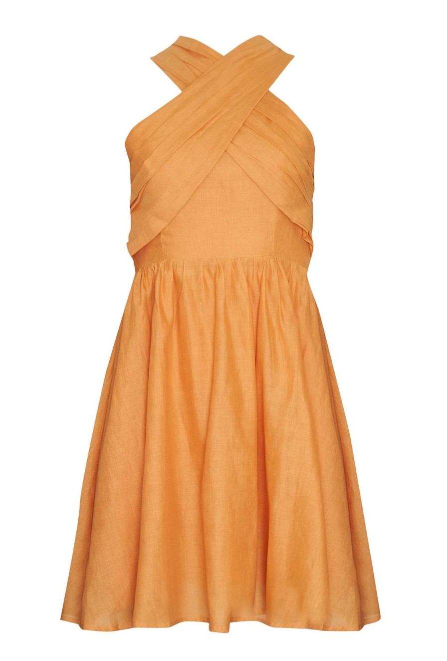 Women Girl and the Sun Dresses | Tahiti Mini Dress-Apricot Orange