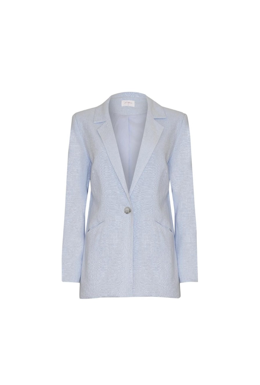 Women Girl and the Sun Tops | Fields Blazer-Sky Blue