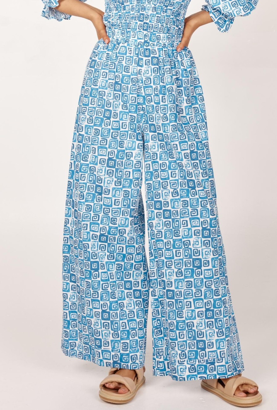 Women Girl and the Sun Bottoms | Calypso Pants-Ocean Print