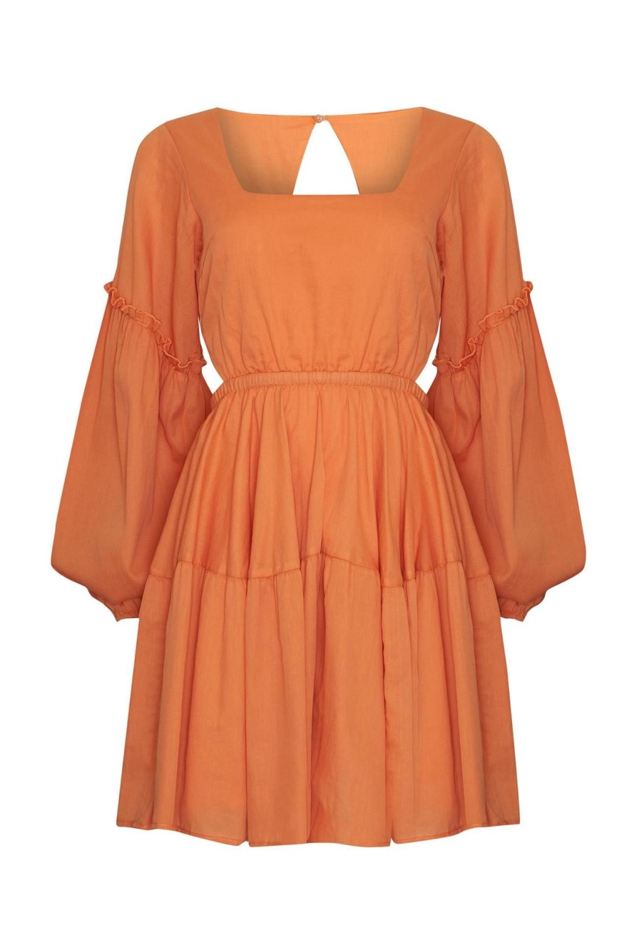 Women Girl and the Sun Dresses | Pure Sun Mini Dress-Burnt Orange