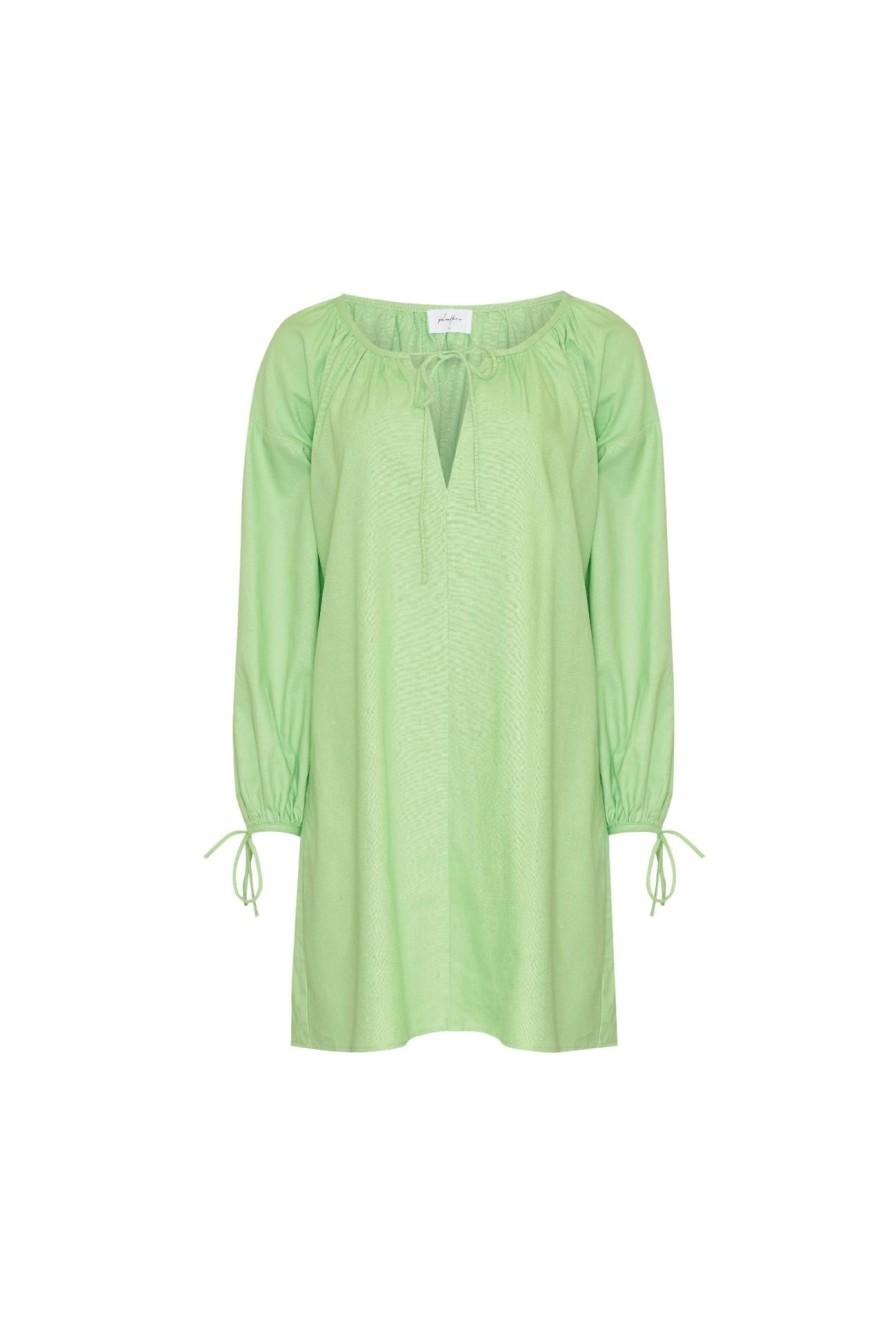 Women Girl and the Sun Dresses | Luisa Mini Dress-Apple Green