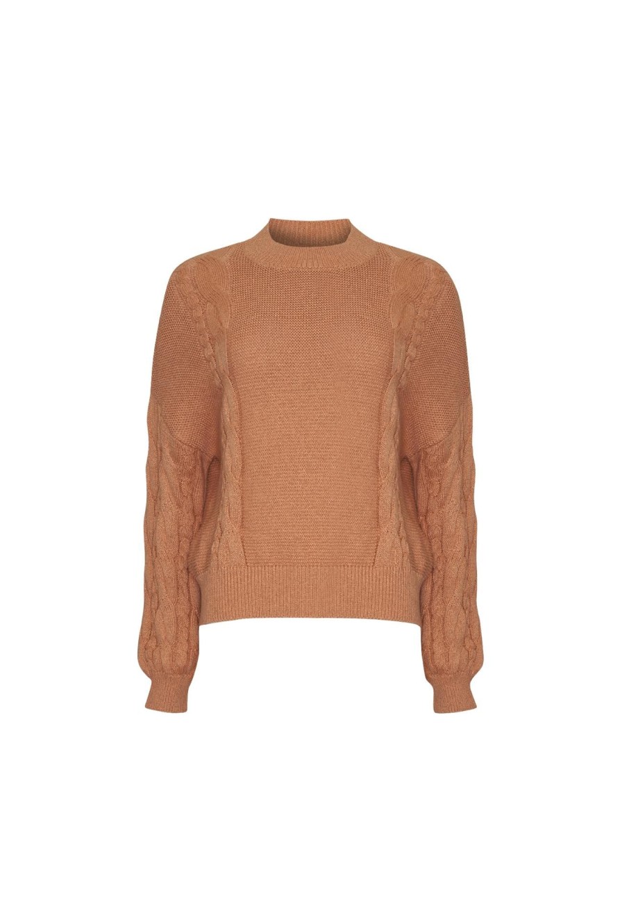 Women Girl and the Sun Tops | Keira Knit-Caramel