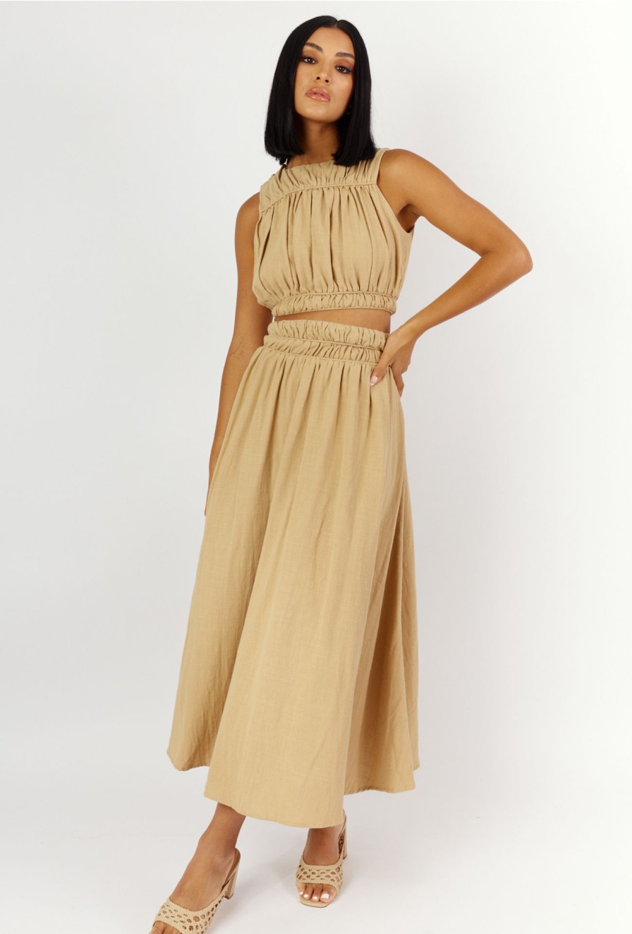 Women Girl and the Sun Bottoms | Ember Maxi Skirt-Khaki