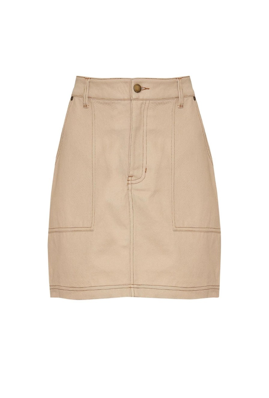 Women Girl and the Sun Denim | Atrani Mini Skirt-Sand