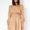 Women Girl and the Sun Dresses | Reign Mini Dress-Toffee