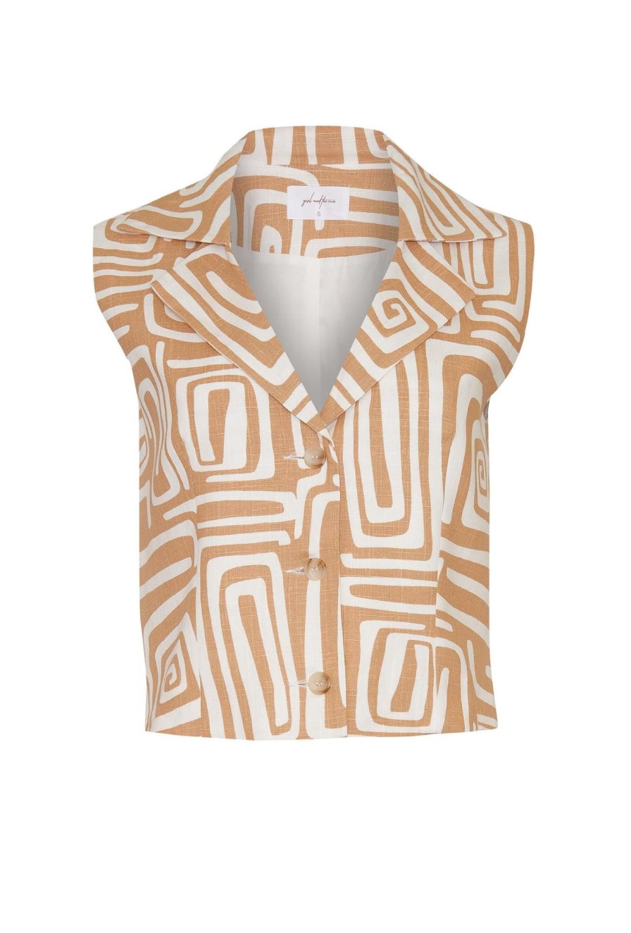 Women Girl and the Sun Tops | Belleni Vest-Terraza Print