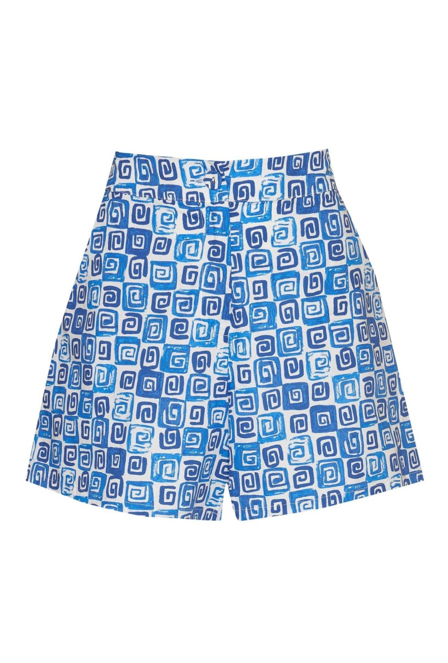 Women Girl and the Sun Bottoms | Gilly Shorts-Ocean Print