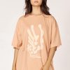 Women Girl and the Sun Graphic Tees | Koralli Tee-Blush & Vanilla