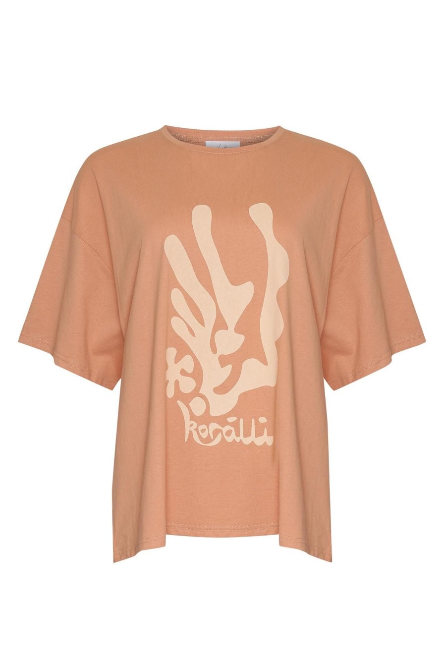 Women Girl and the Sun Graphic Tees | Koralli Tee-Blush & Vanilla