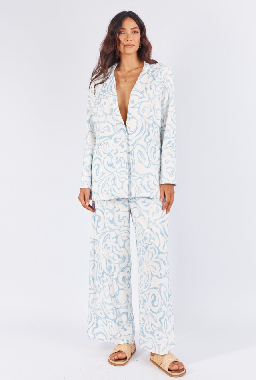 Women Girl and the Sun Tops | Fields Blazer-Thalassa Print