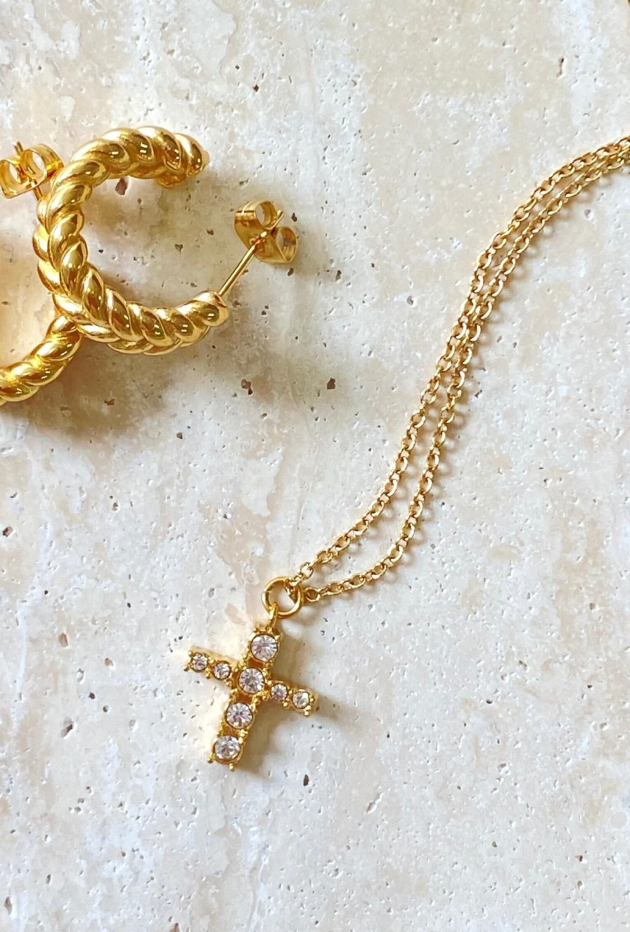 Women Girl and the Sun Other Accessories | Cross Necklace-Gold