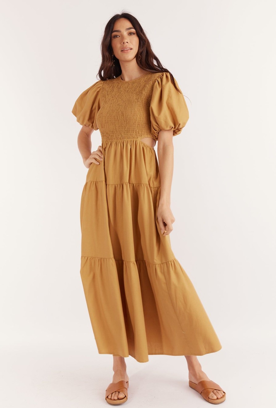 Women Girl and the Sun Dresses | Rita Maxi Dress-Caramel