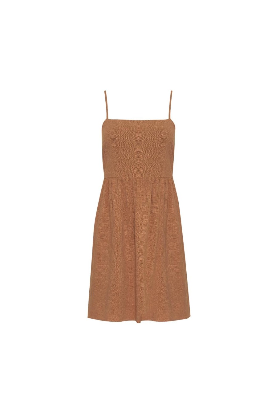 Women Girl and the Sun Dresses | Janna Mini Dress-Walnut