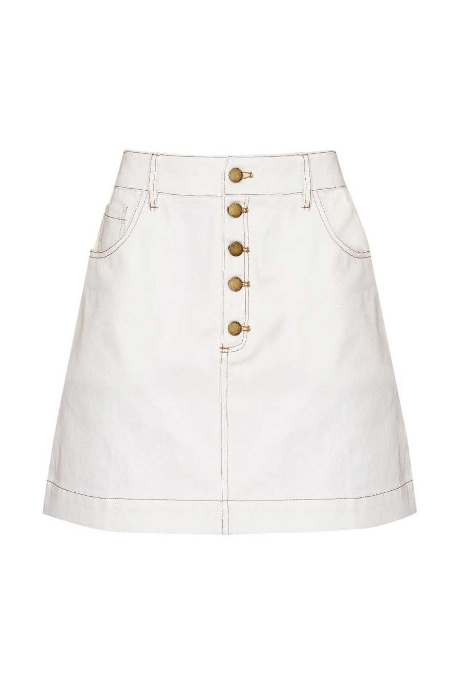 Women Girl and the Sun Denim | Dora Mini Skirt-Ivory