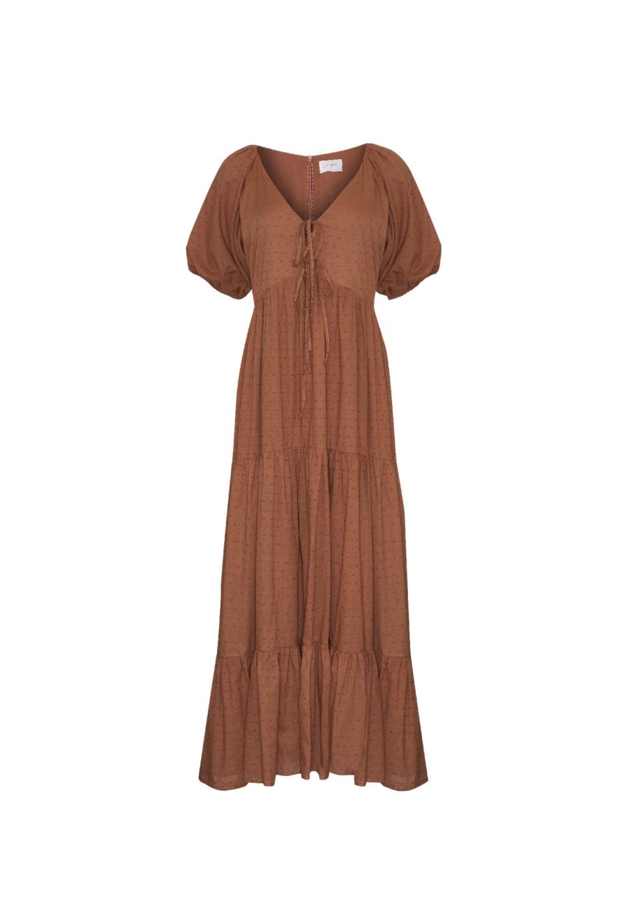 Women Girl and the Sun Dresses | Valentina Maxi Dress-Brown Spot